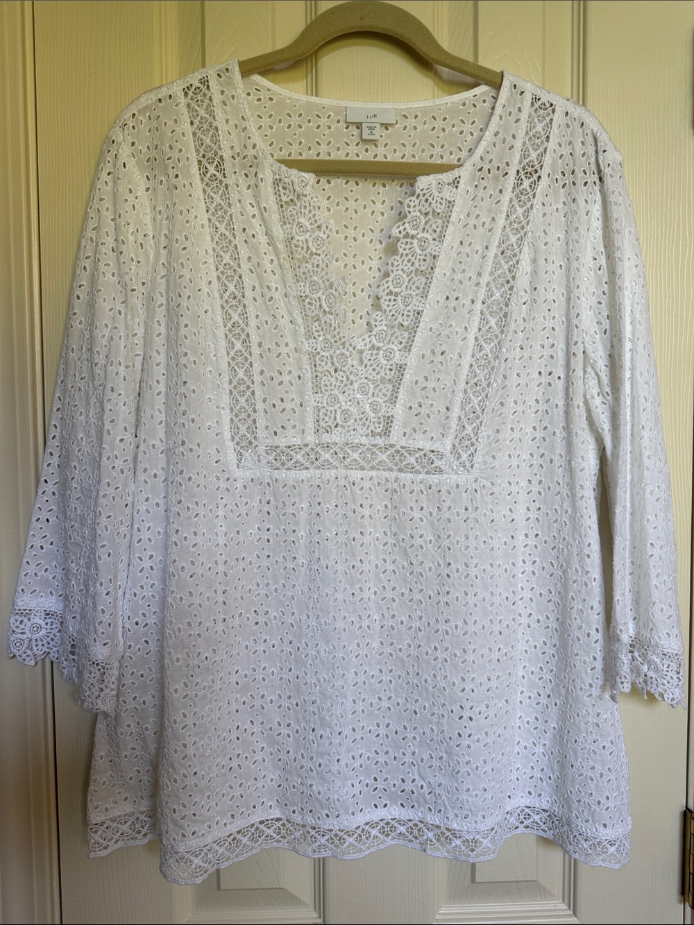 J. Jill White Eyelet Lace Blouse